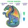 Luminous puzzle "Dragon", fluorescent paints, 68 details