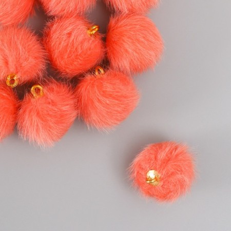 Decor for creativity Artificial fur "ball" Orange set 10 pcs, d = 2 cm-1