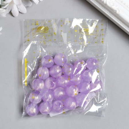 Plastic beads "Lilac balls with sparkles" glow in the dark 20 g d = 1.2 cm-2