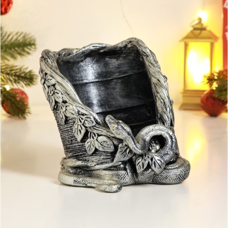 Stand for the bottle "Snake" silver, 15x18x41cm-1