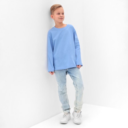 Longsliv children's minku, blue color, height 116 cm-5