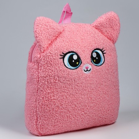 Baby backpack for a girl "cat", plush-1