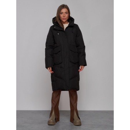 Coat insulated winter female, size 48, black color
