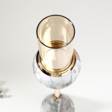 Summary Metal for 1 candle "Gray marble" 30x8x8 cm-3