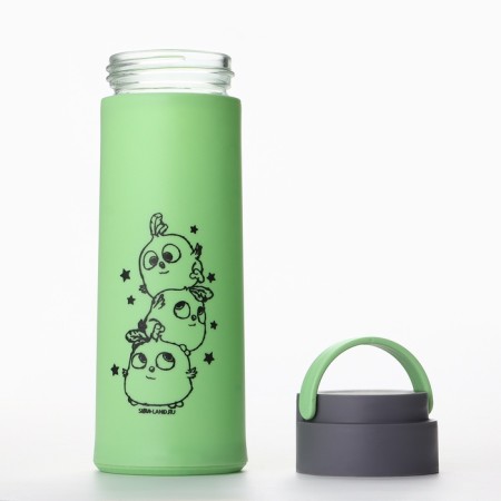 Water bottle "Birds", 420 ml, glass-3