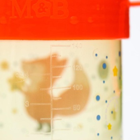 Children's jacket with hard -spout “Foxes. Mothers and babies ", 150 ml., With pens, orange color-5