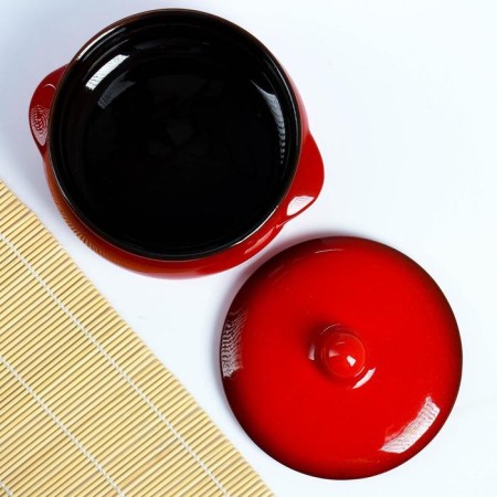 Ceramic pot of baking "Borisovsky" 0.7l / 15x9cm, red-1