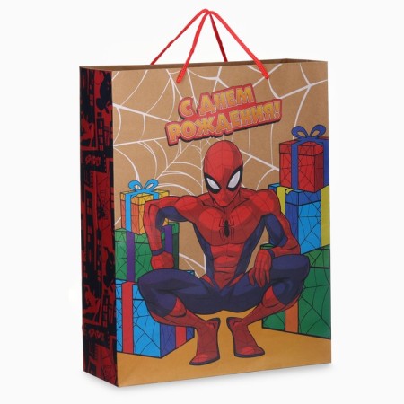 Package Gift Craft "Happy Birthday" 40x31x11.5 cm, Spider-Man-1