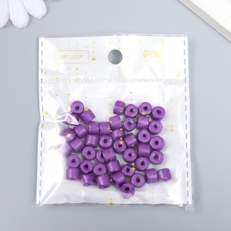 Beads for creativity plastic cylinder "violet" set of 20 g 0.6x0.6x0.5 cm-2