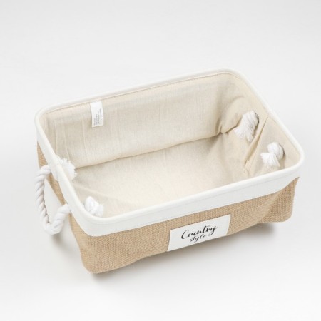 Stellah basket with Country Handles, 370 x 270 x 130 mm, beige-4