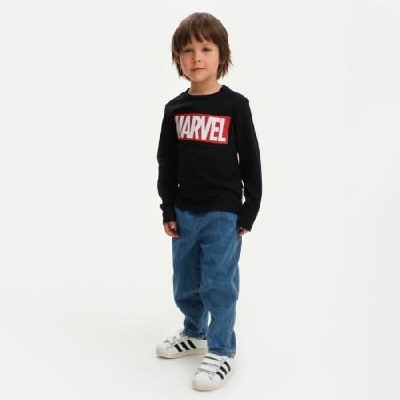 Marvel long sleeve T-shirt, height 122-128, black-3