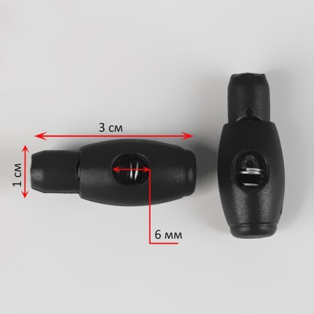 A set of fixers for the cord, d = 6 mm, 3 × 1 cm, 50 pcs, black color-1