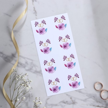 Invitation in the craft envelope for the wedding "Violet flowers", 20 x 15-7
