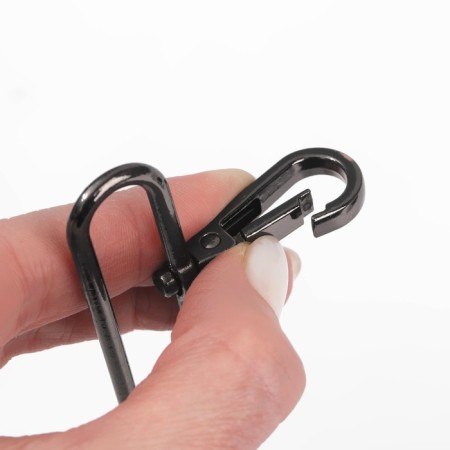 Metal carbine, 57 × 49 mm / 50 × 3.5 mm, 3 pcs, black color-2