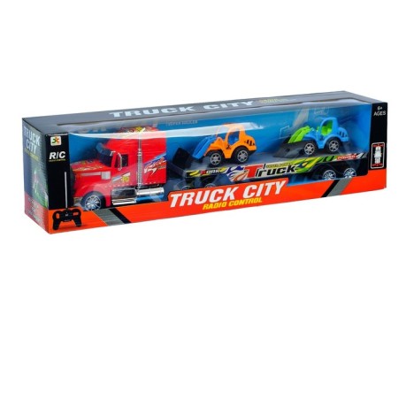 Avtobos radio -controlled truck, with tractors, works from batteries, mix-8