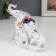 Souvenir ceramics "Elephant with elephants" white with gold, rhinestones 16.2 cm