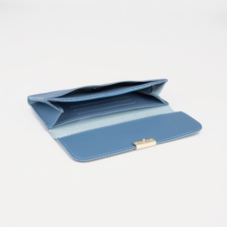 Women's wallet on the button, blue color-2