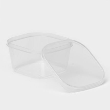 Container of food shares, 700 ml, 12.5 × 12.5 × 6.5 cm, square, transparent-1
