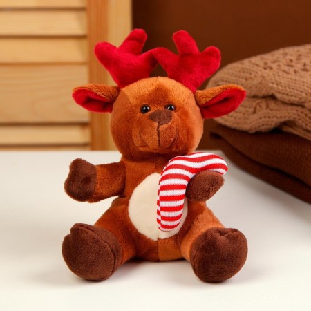 Soft toy "deer", New Year, 15 cm, brown color-1