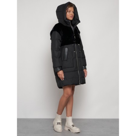 Winter jacket female, size 50, black color-6