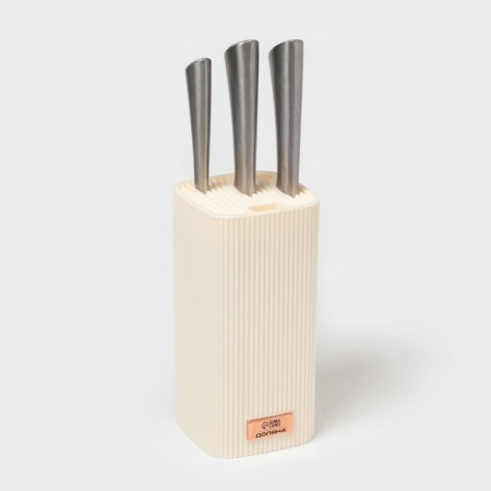 Soft knife stand, 11x11x22 cm, beige color-2