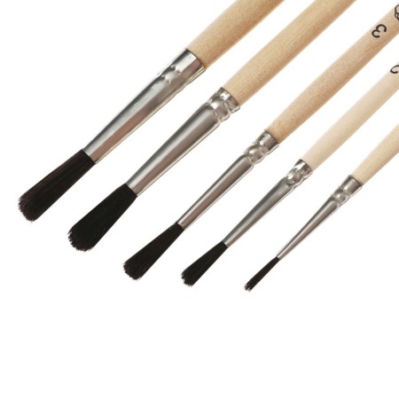 Set of protein brushes 5 pieces, calligrata No. 4 (round No.: 1, 2, 3, 4, 5), wooden handle-4