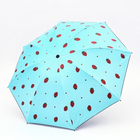 Umbrella fur R49/55 8SP 4sl eonge in/u berry berry round handle c/cut blue package-2