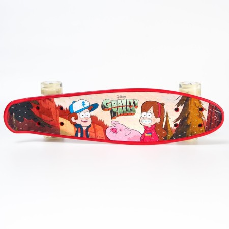 Penniboard Gravity Falls 56 x 16 cm, light wheels PU 60x45 mm, ABEC 7, burgundy color-3