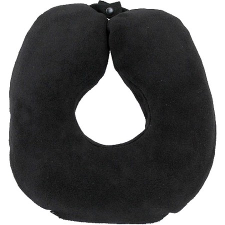 Car pillow, for the neck, "Deluxe", black, with micro-shawls made of polyethylene-1