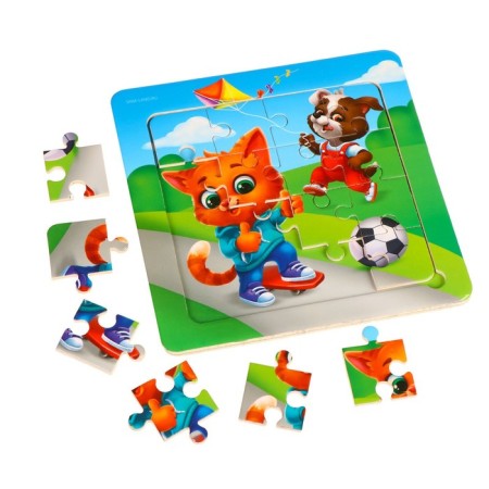 Puzzle "Lovely animals", 14 cm x 14 cm-3