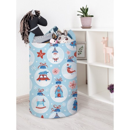 Basket for toys "New Year's balls, size 40x60 cm