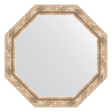 Mirror in the baguette frame, Provence with weaving 70 mm, 68x68 cm