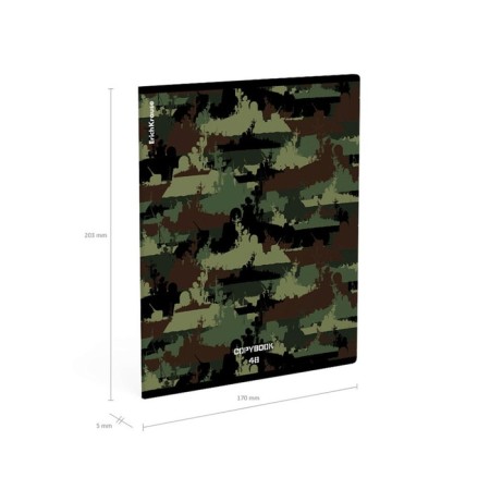 Notebook of 48 sheets in the Erichkrause "Erichkrause Military", matte lamination, an offset block 100%, mix-9