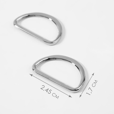 The half -ring for bags is cast, d = 20 mm, thickness - 2.3 mm, 2 pcs, nickel color