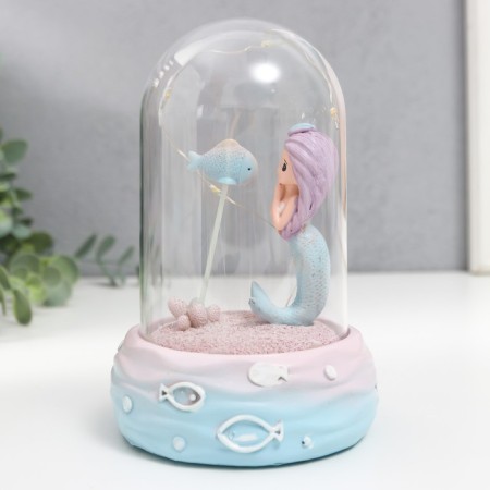 Souvenir Polystone Light "Little Mermaid with Pisces" in a mix 16.5x10x10 cm-2