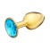Anal traffic jam-hoods, gold, blue crystal, d = 27 mm
