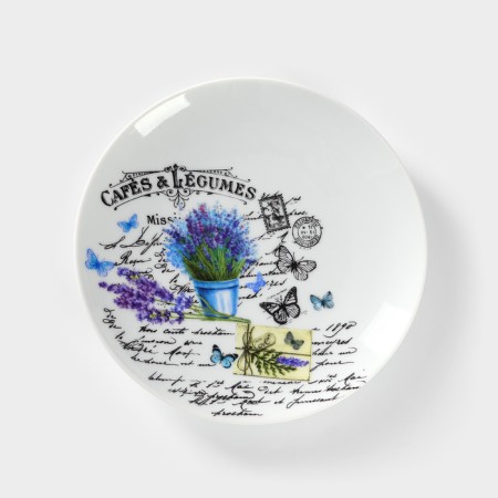 Porcelain plate "Provence", d = 17.5 cm, white, mix