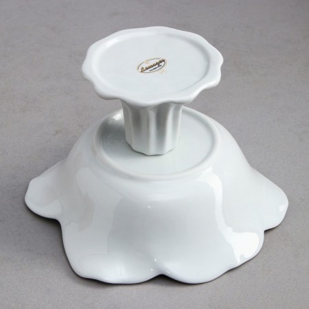 Rosa salad bowl, on a stand, 800 ml, gold stroke, porcelain, Iran-3