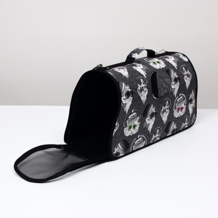 Bag - Carriage for animals "Winter cats", size L, 53 x 21 x 29 cm-1