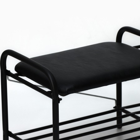 Athery for shoes with a luxury seat, 79 × 33 × 36 cm, 2 shelves, black color-1