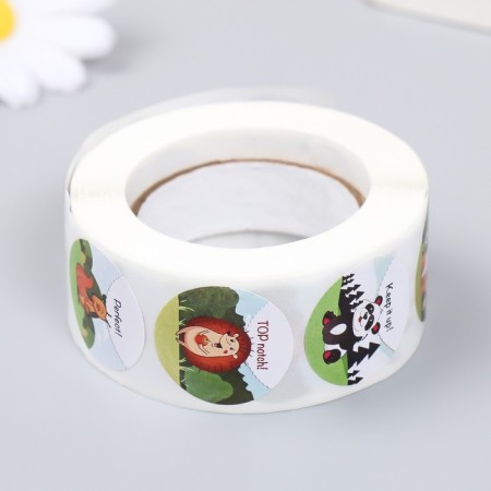 Stick Paper "Politing animals" d = 2.5 cm 500 pcs in a roll 3x6.5x6.5 cm-2