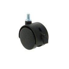 Furniture wheel, d = 50 mm, with a foot, with a brake, black plastic