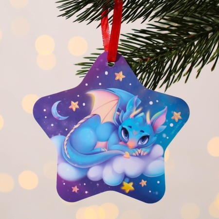 Christmas tree pendant fluorescent “All dreams will come true”, 12 x 12 cm-1