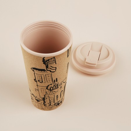A glass with a cork SL Home “Seville”, 450 ml, 9.5 × 9.5 × 18.5 cm, beige color-3