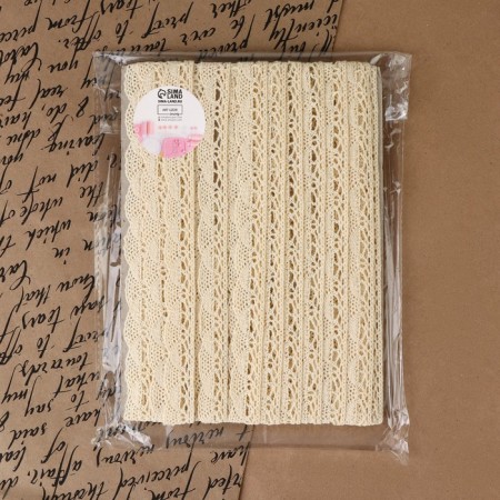 Knitted lace, 20 mm × 15 ± 1 m, beige color-3