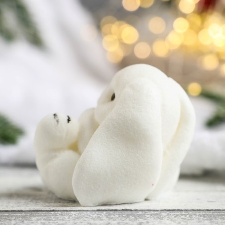 Figure soap "Rabbit Apricot" White, 95g, 7x7x6cm-1