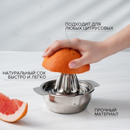 Stainless steel juicer for citrus fruits, 13 × 10.5 cm-3