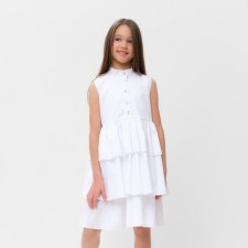 Платье для девочки MINAKU: Cotton collection цвет белый, р-р 128