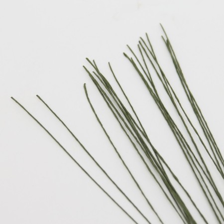 Floristic wire in a green -paper "green", length 36 cm, 0.3 mm, set 20 pcs-1