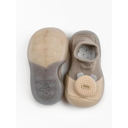 Boots-knees children's first step pure toys with a breathing sole, size 24, beige color-4